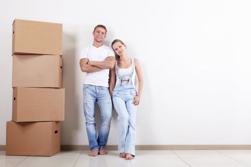 Removal team preparing for a local move in West Green
