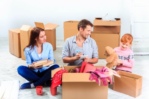 West Green flat removal with careful handling of boxes and furniture