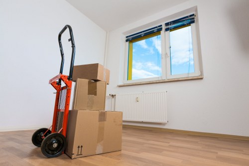 Local office relocation team handling business move logistics in West Green